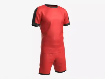 Soccer T-shirt and Shorts Red 3D model