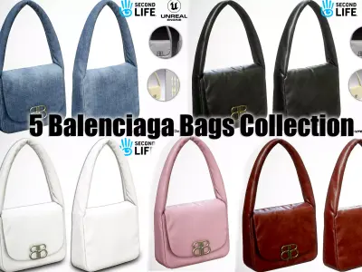 Balenciaga Handbags  Collection 3D Model Pack