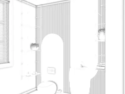 Marble WC with Brass Details 2 3D model