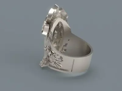 Aztec warrior ring  3D print model