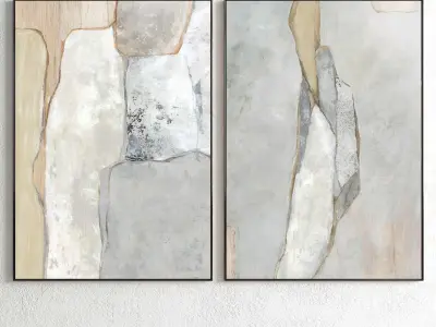 Plaster Two Photo Frame 121 Low-poly 3D model