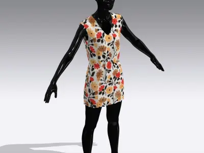 Woman Cloth Dress Low-poly 3D model purchase