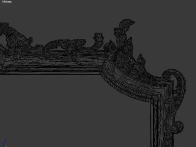 Classic Carved Bed 3D model 04 3D model