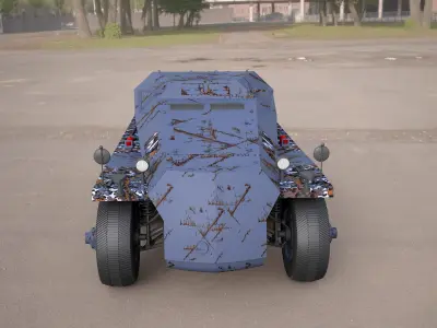  Replica SDKFZ 250 military vehicle 3d model 3D model