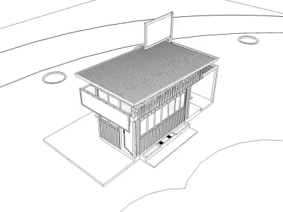 Coffee shop -Outside kitchen 3D model