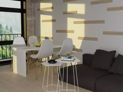 Low-poly modern interior  Low-poly 3D model