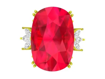 7373 big stone luxury korean style diamond engagment women ring  3D print model