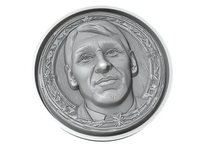 Lionel Messi Footballer Medallion 3D print model