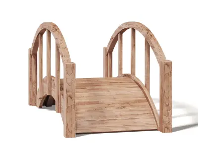 Small Wooden Bridge 3D Model 3D model