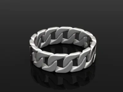 Cuban Chain Ring Stackble Ring 3D print model