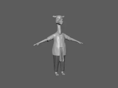 Cartoon Camel- base mesh Low-poly 3D model