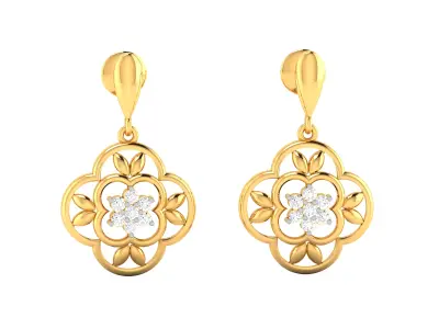 Diamond Earring 3D print model 2