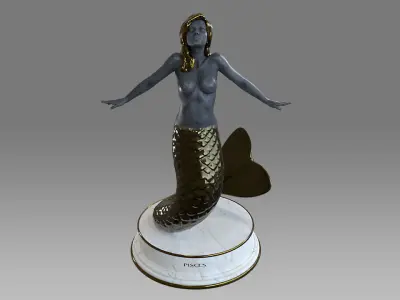 Zodiac Sign Female Pisces Low-poly 3D model