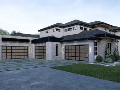 Modern House Number 3 - Stl-Dae file - 3d model Only 3D print model