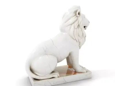 Majestic Marble Lion model pack Low-poly 3D model