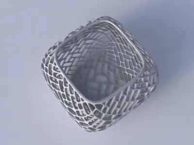 Bowl semi-quadratic with lattice tiles 3D print model