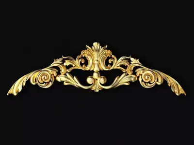 Central decor ornament for furniture 3D model 1002
