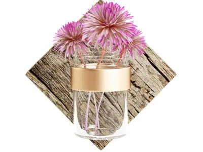 Wall Hanging Flask with Flower 3D model