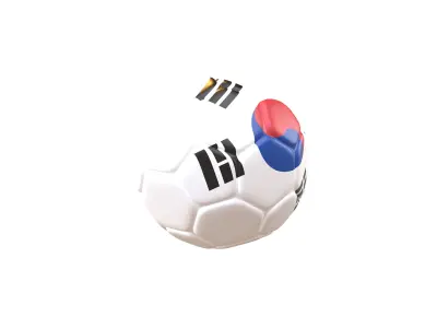 South Korea Flag Soccer Ball v1 001 Low-poly 3D model