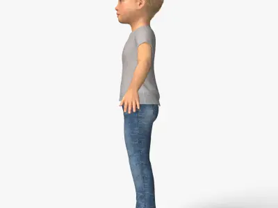 Realistic 3D Boy Child Character Rigged 3D model