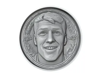 Luis Suarez Footballer Medallion 3D print model