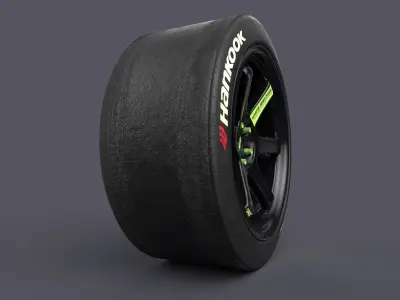Volk TE37 Racing Wheels and Tires 3D print model