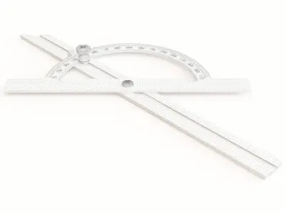 Protractor metal ruler 3D model