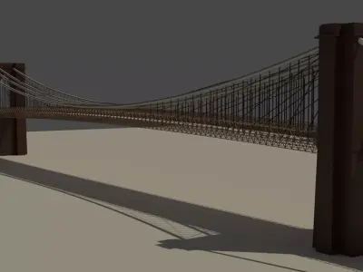 Brooklyn Bridge Low-poly 3D model purchase