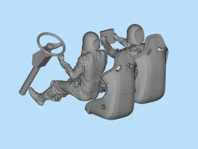 3D print ready Pilot Rally race car male Racing Driver  3D print model