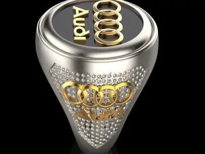 Audi man ring Silver Gold  Print 3D print model