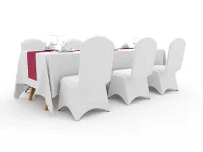 Banquet Table and Chair 107 3D model