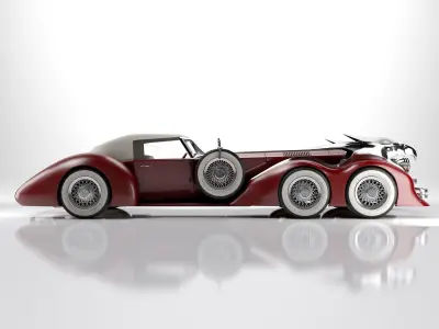 Old classic car prototype 3D model