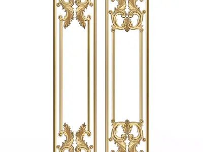 Boiserie Carved Decoration Panel 06 Low-poly 3D model