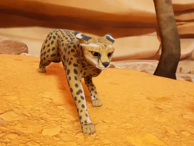 Serval Cat Game Ready Model Unreal Engine  3D model