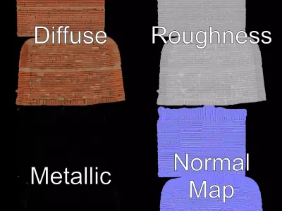 Terracotta Brick Wall model pack Low-poly 3D model