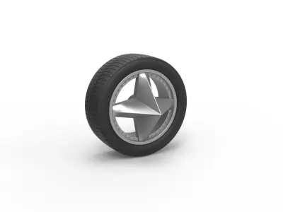Car wheel 9 Scale 1 to 25 3D print model