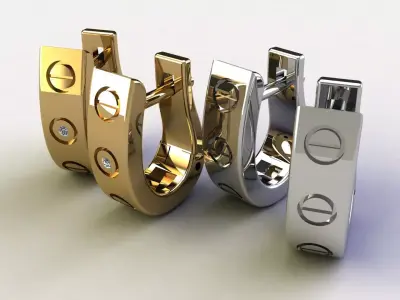 LOVE BRACELET RING AND EARRING 3D PRINT MODEL 3D print model