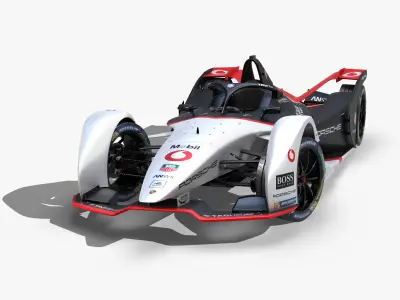 Porsche Formula E 2020 Low-poly 3D model