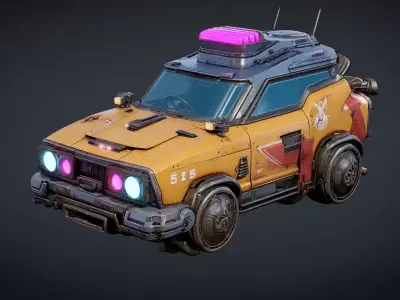 Stylized Sci-Fi Cars 3D model