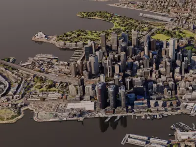 Sydney City Skyline Free low-poly 3D model