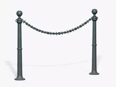 Chain Barrier A Low-poly 3D model