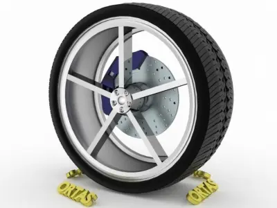 ORTAS CAR WHEEL RIM 81-82 GAME READY WHEEL 3D Model Pack
