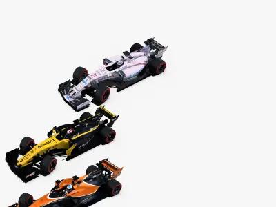 Formula 2017 cars pack 2 Low-poly 3D model