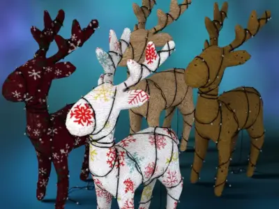 Lighted Decor Deer Christmas 3D model