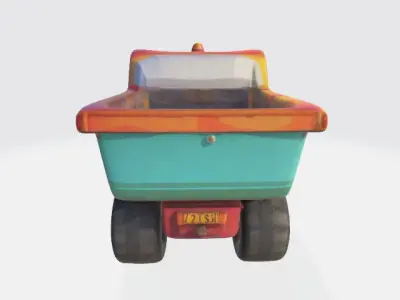 low-poly cartoon truck Low-poly 3D model