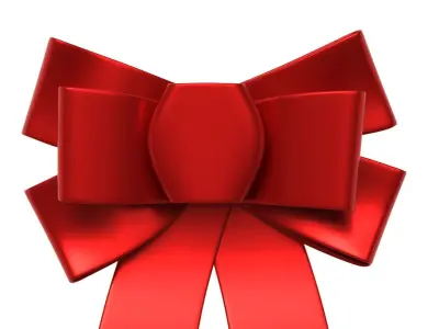Christmas Bow Ribbon 19 Low-poly 3D model