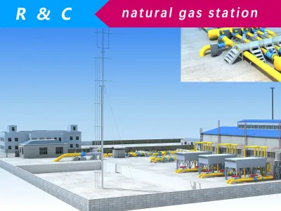Middle east natural gas station  3D model
