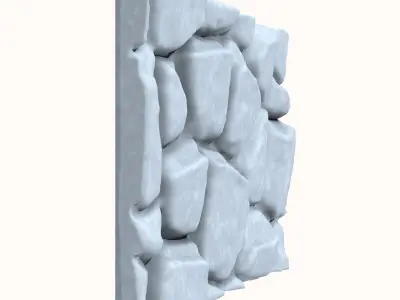 Fractured Rock Wall Game Asset 3D model