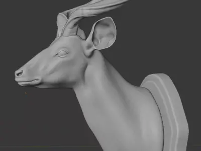 Kudu taxidermy animal 3D model