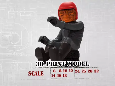 STL printable Skull and D Vader head for Wild Willie Driver 3D print model